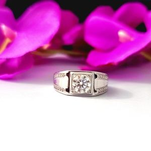 1ct Real Mossanite Diamond Men's Wedding Band